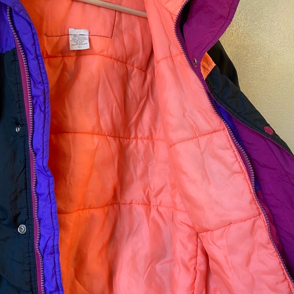 Vintage Izzi’s Gang Colorblock Puffer Jacket Size Large - Picture 6 of 12